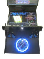 990 4-player, white buttons, blue trackball, black trim, tron joystick, spinner, tron